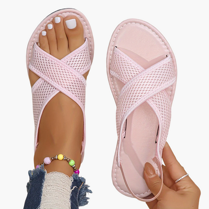 Avslappnade slip-on-sandaler för dam, korslagd stil, perfekta för sommaren