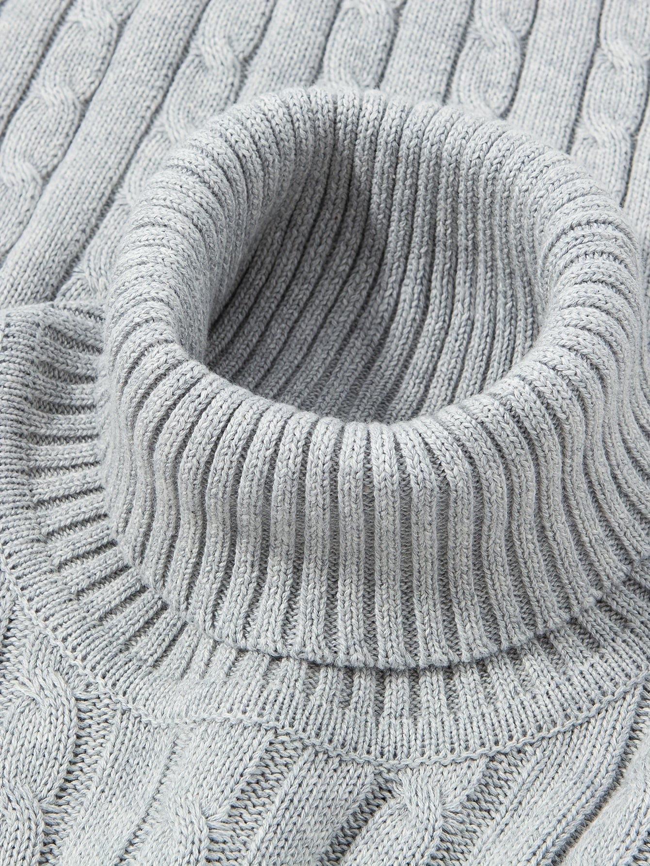 Pull à col roulé torsadé style décontracté pour homme - Manches longues, usage quotidien