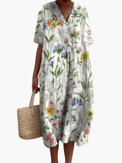 Robe d'été décontractée femme coupe ample style floral bohème