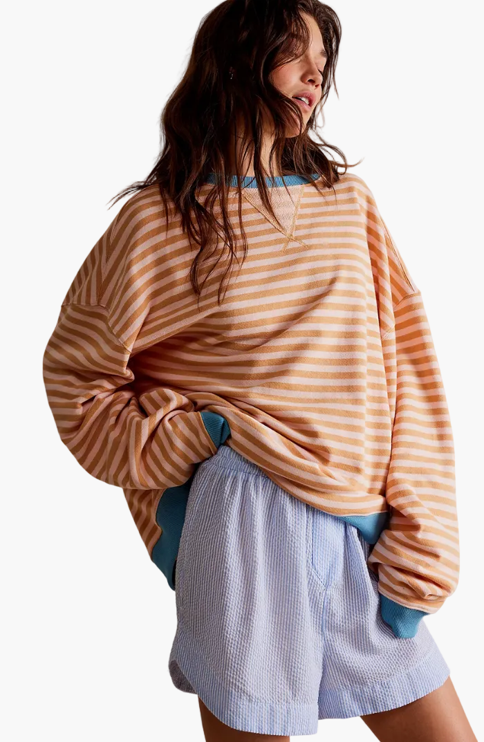 Loose striped pullover for women - Trendy city fashion