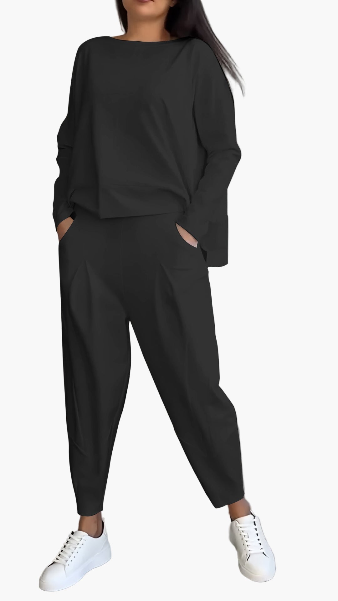 Completo relax due pezzi stile casual da donna – comfort chic per la casa e le uscite