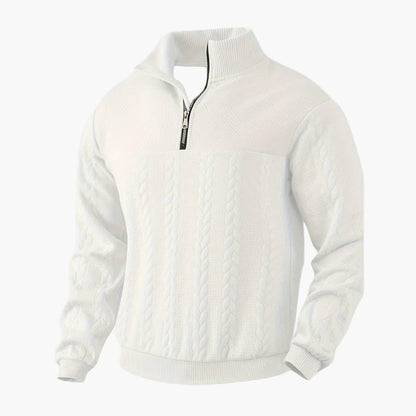 Halve rits trui voor heren, elegante gedraaide stijl voor herfst en winter