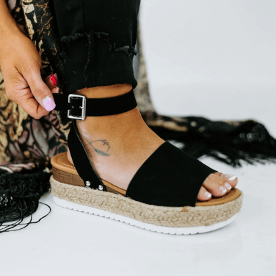 Sandales compensées à plateforme pour femme – Style espadrille moderne et confortable