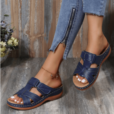 Sandales à enfiler confort compensées pour femmes – Style chic et usage quotidien