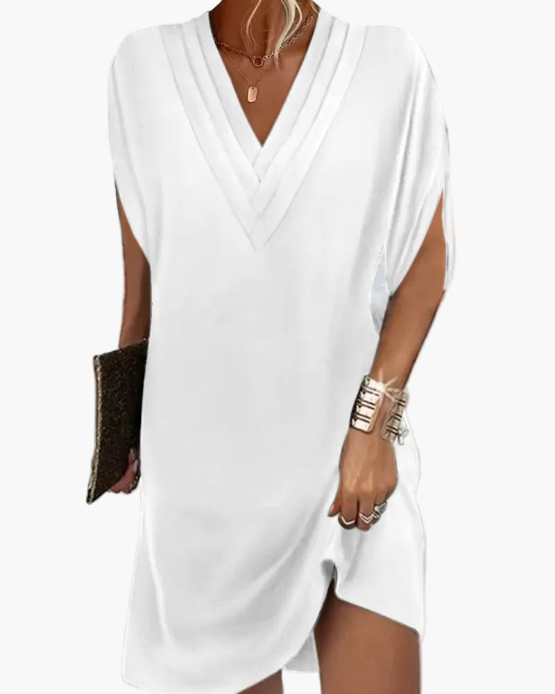 Robe élégante décontractée pour femme à manches fendues – Style chic polyvalent