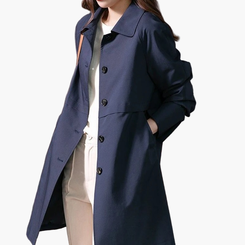 Cappotto trench corto donna elegante stile classico per ufficio e uscite casual