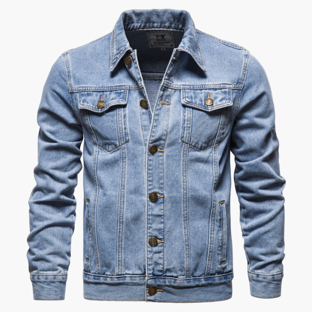 Giacca in Jeans Stile Classico da Uomo – Ideale per l'Uso Quotidiano e Polivalente