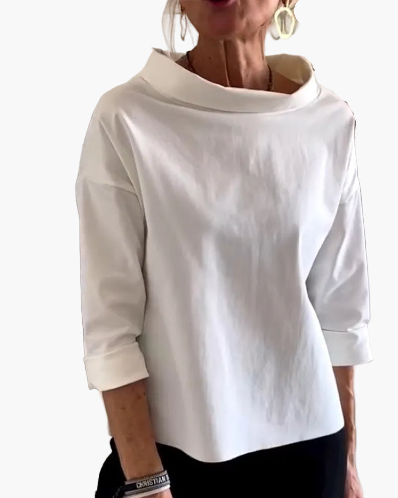 Elegant topp med ståkrage för dam – modern och mångsidig stil