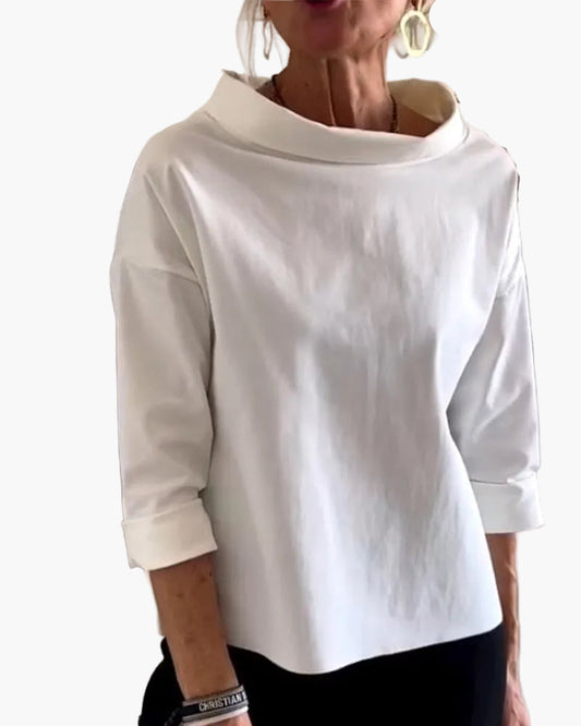 Elegant top med høj krave til kvinder – Moderne og alsidig stil