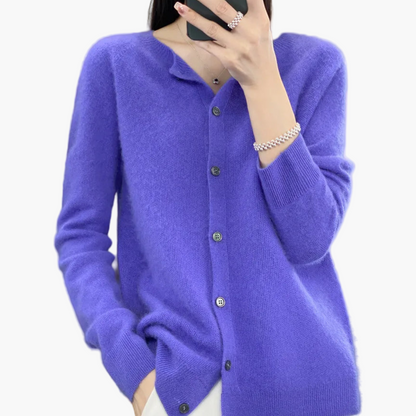 Cardigan Donna Elegante Taglio Classico Versatile per Uso Quotidiano e Ufficio