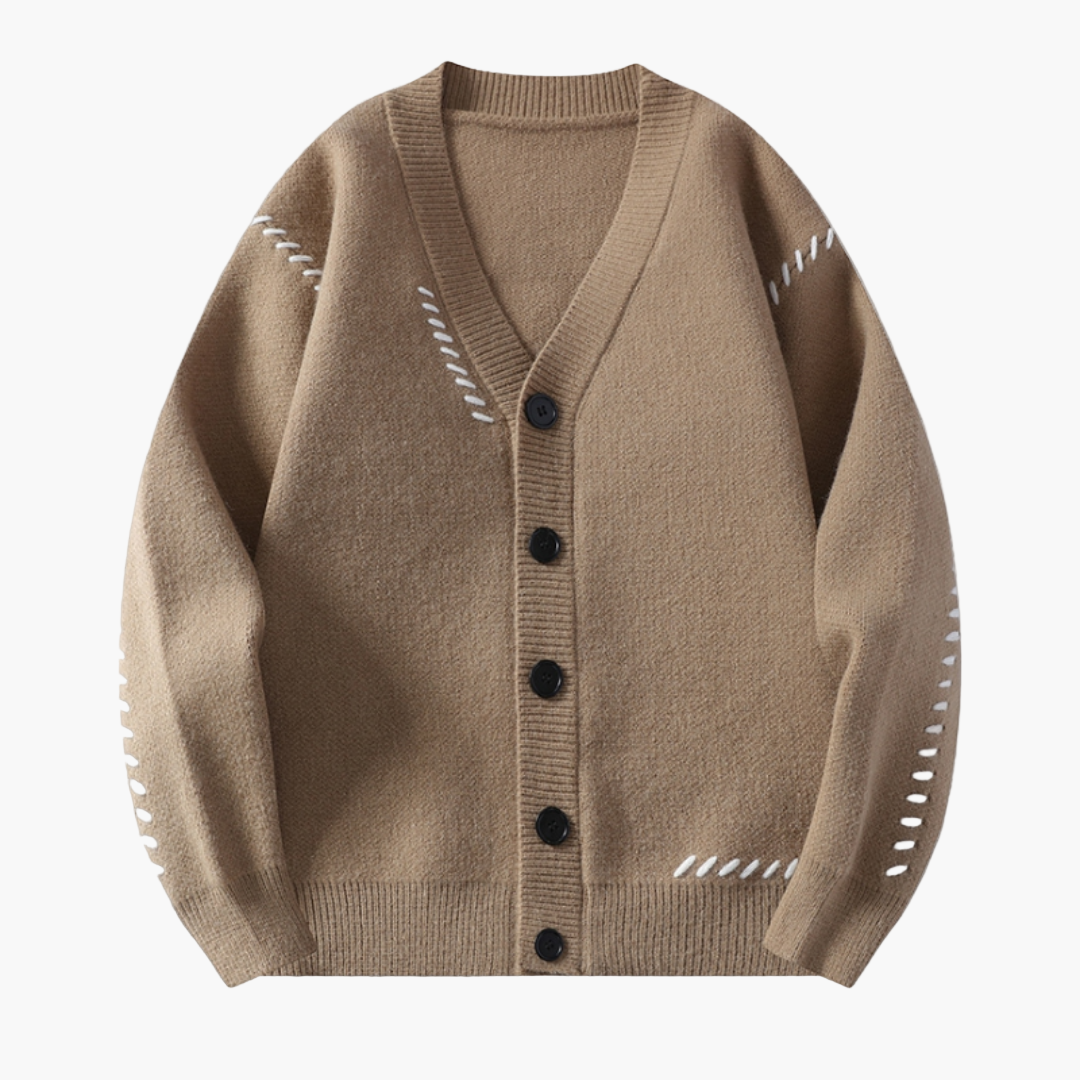 Cardigan uomo con bottoni stile casual chic, ideale per l'autunno e l'inverno