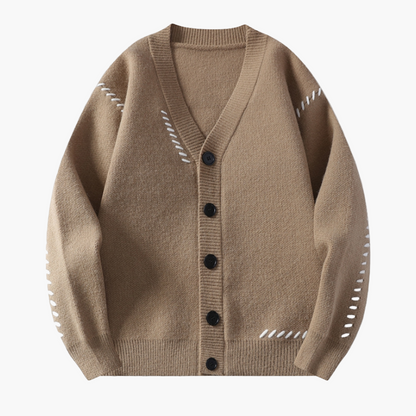 Cardigan uomo con bottoni stile casual chic, ideale per l'autunno e l'inverno