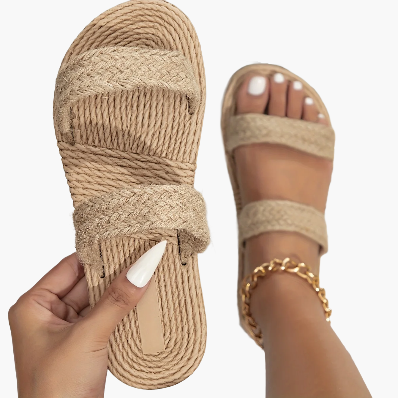 Sandales d'été plates minimalistes pour femme, style décontracté et chic