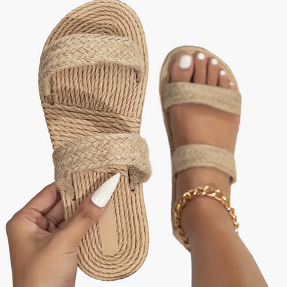 Sandales d'été plates minimalistes pour femme, style décontracté et chic