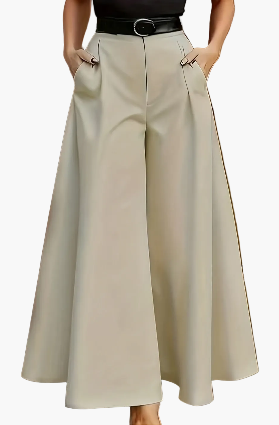 Pantalon large évasé femme style élégant soirée et bureau