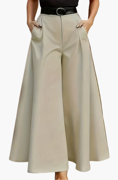 Pantalon large évasé femme style élégant soirée et bureau