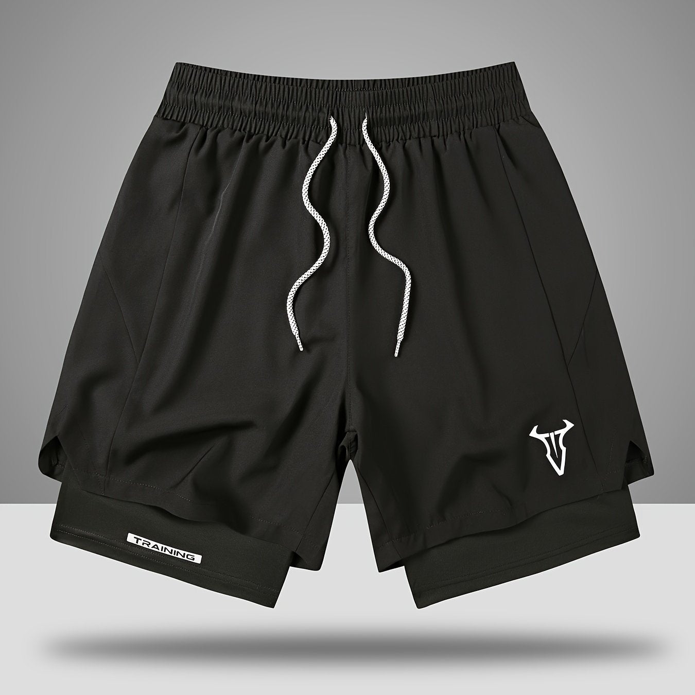 Short de sport homme entraînement double couche style moderne pour fitness et course à pied