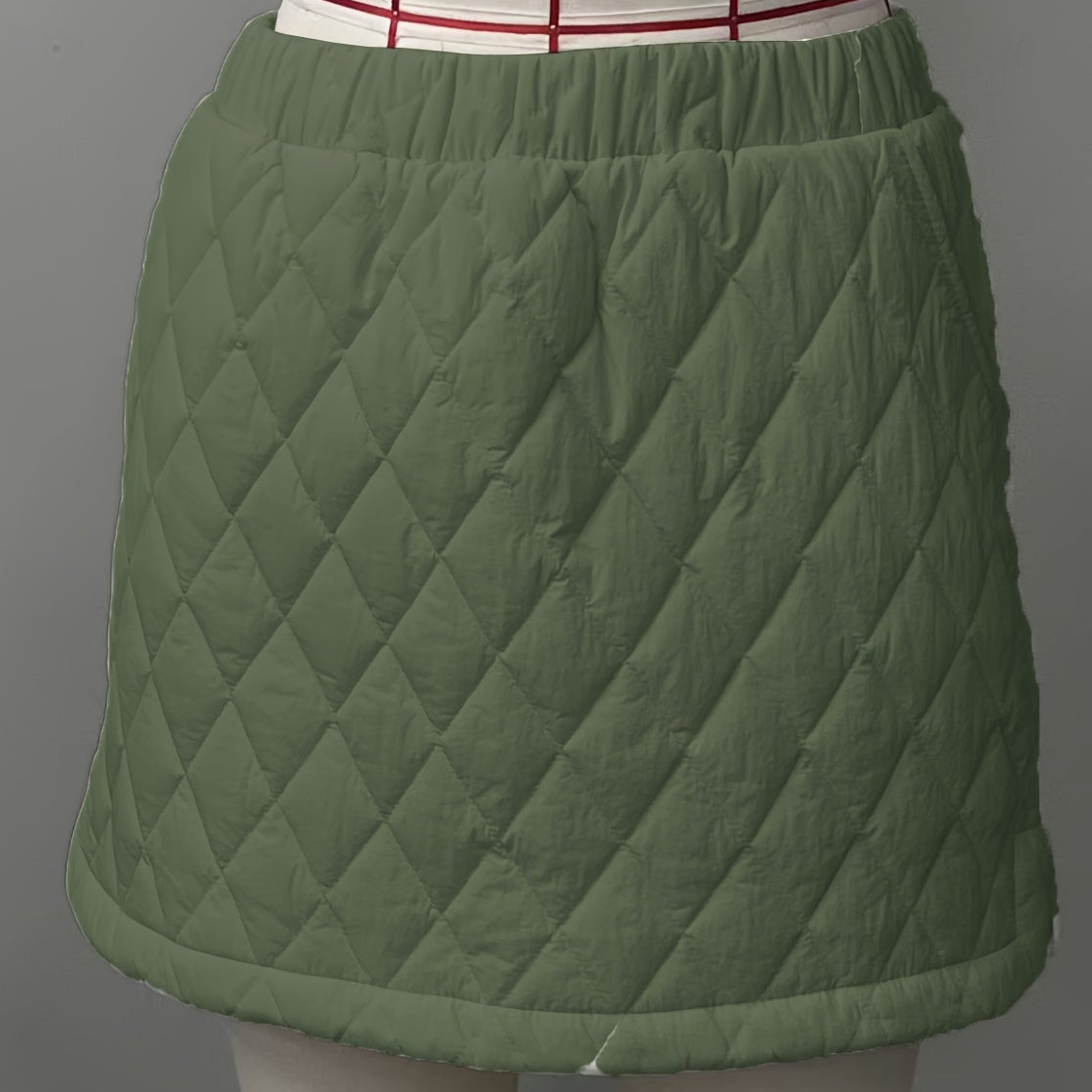 Jupe courte matelassée coupe trapèze taille élastique pour femme