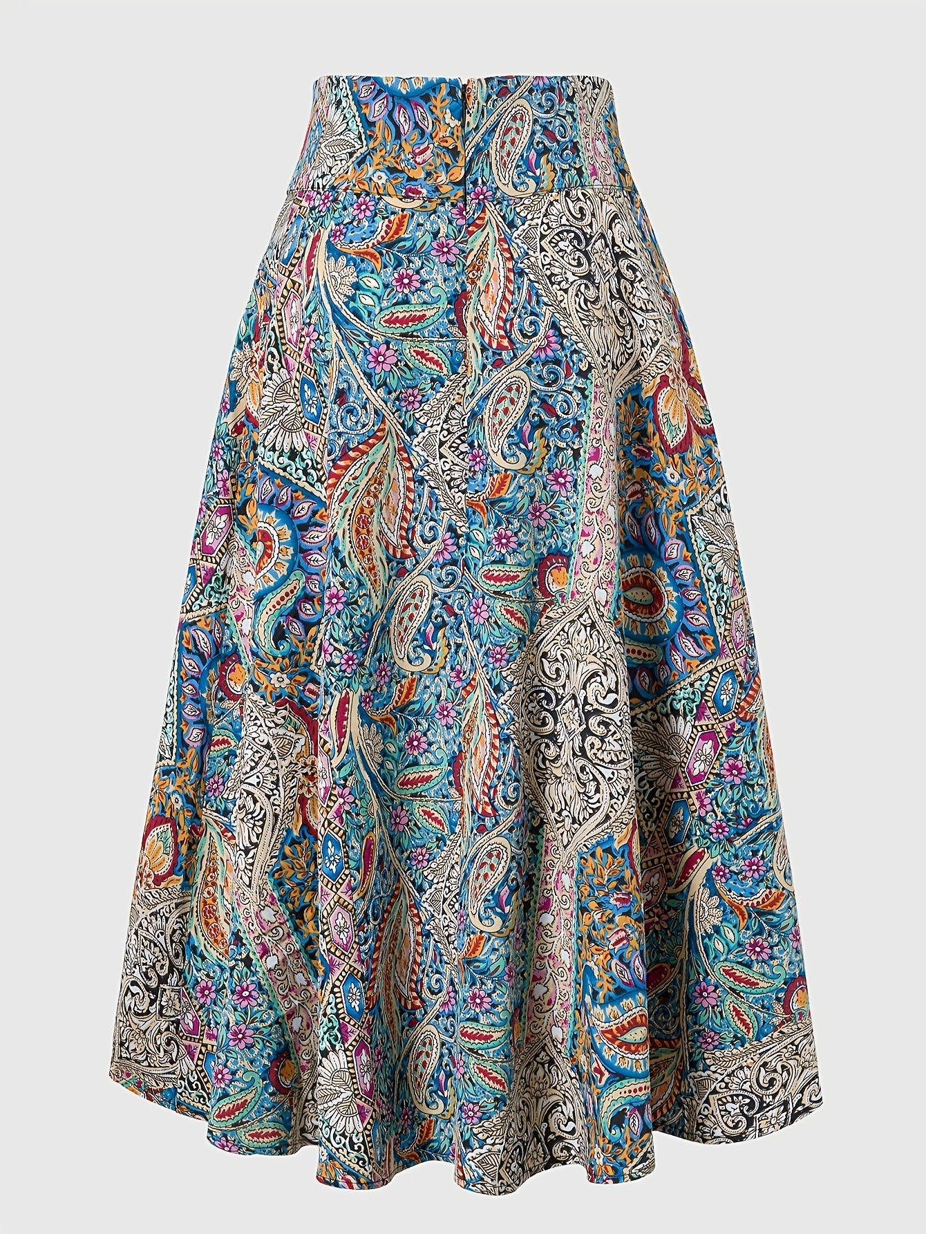 Jupe longue femme style bohème chic imprimé paisley – Élégante et fluide pour le printemps-été