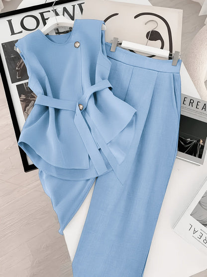 Conjunto de Dos Piezas para Mujer Elegante Estilo Moderno para Oficina y Eventos