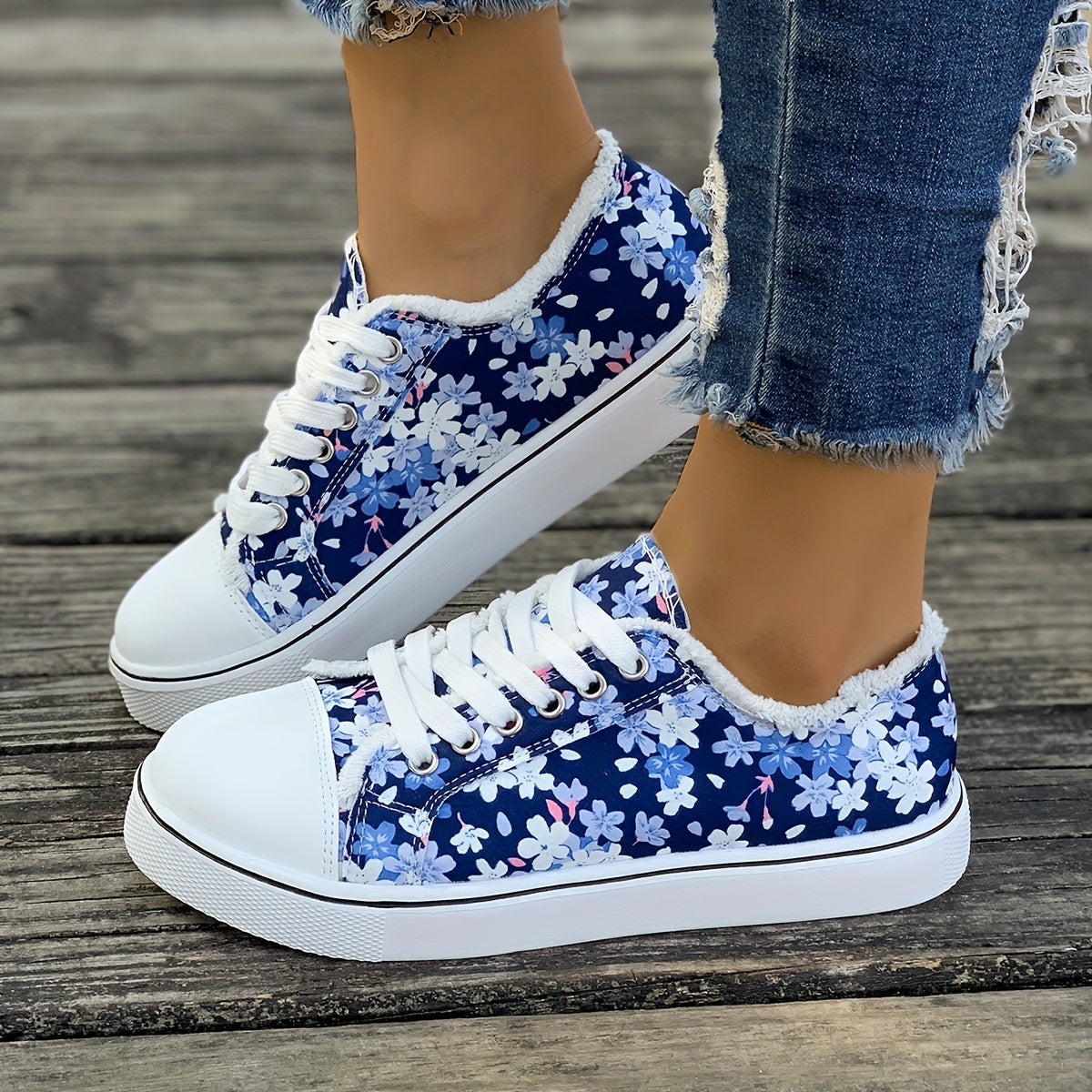 Baskets décontractées femme style floral tendance pour usage quotidien