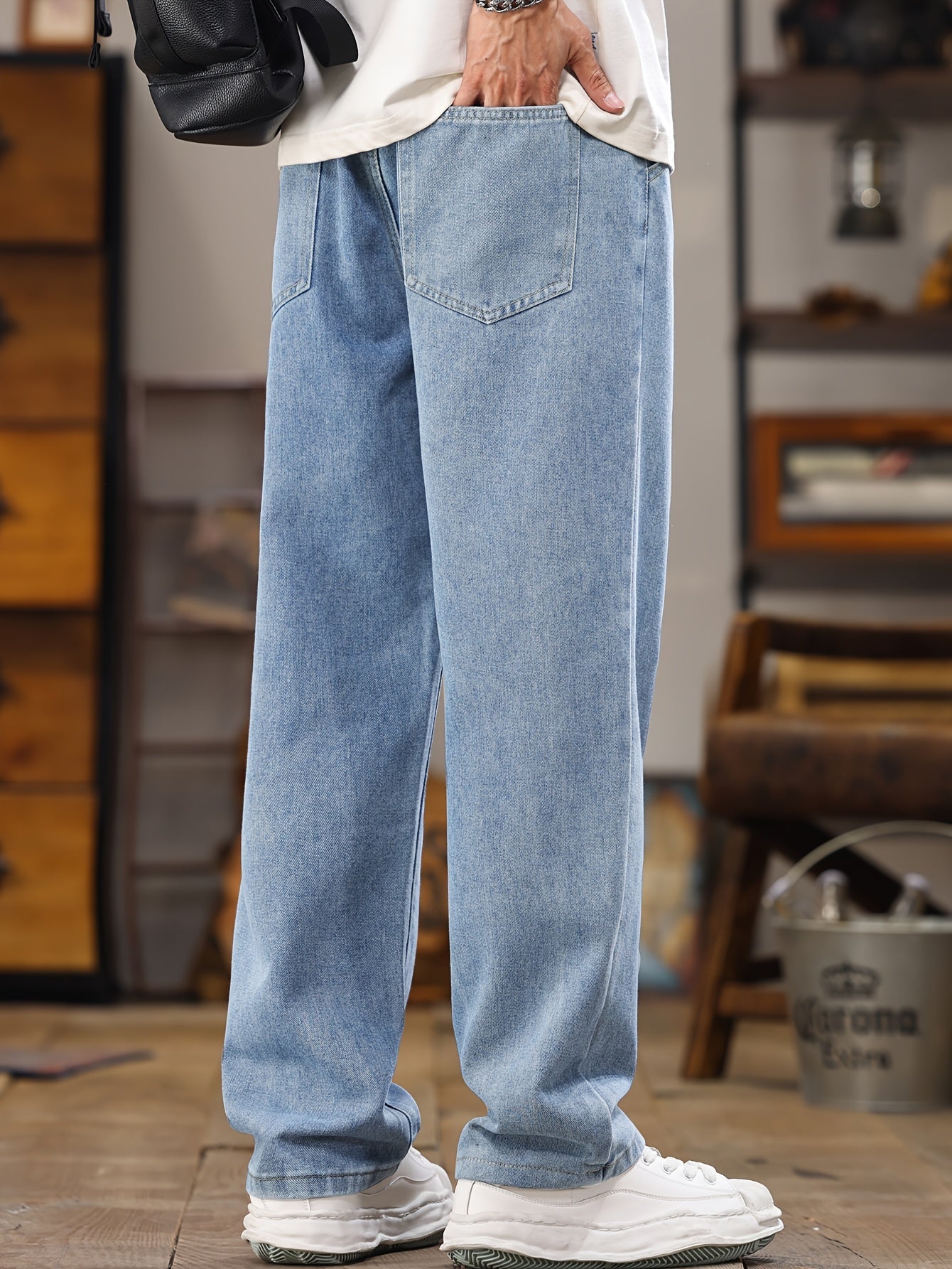 Lässige Herren-Jogger-Jeans mit geradem Schnitt, ideal für den Alltag  