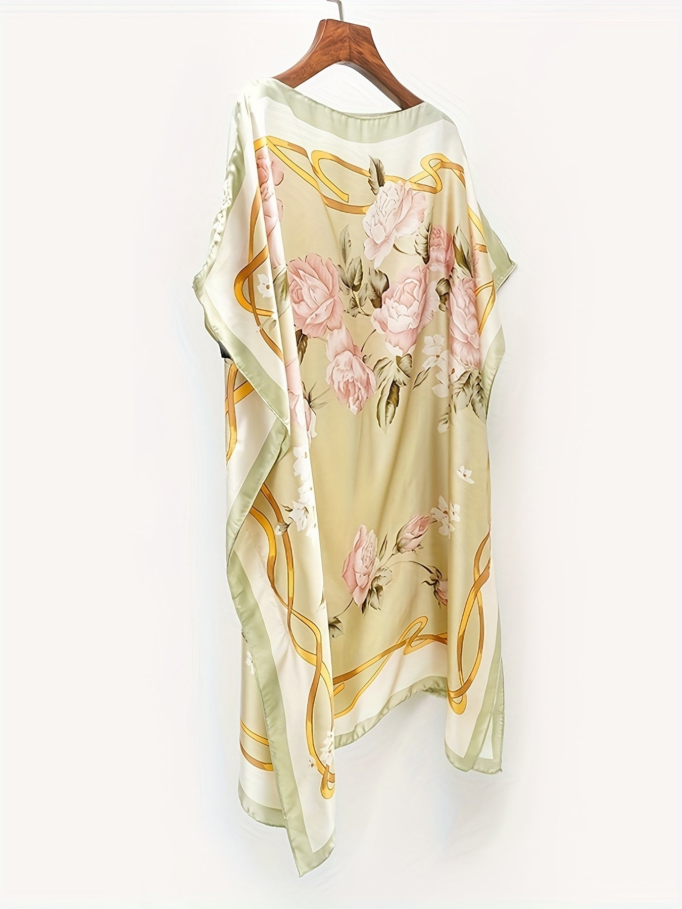 Tunique de plage bohème femme style asymétrique imprimé floral chic vacances