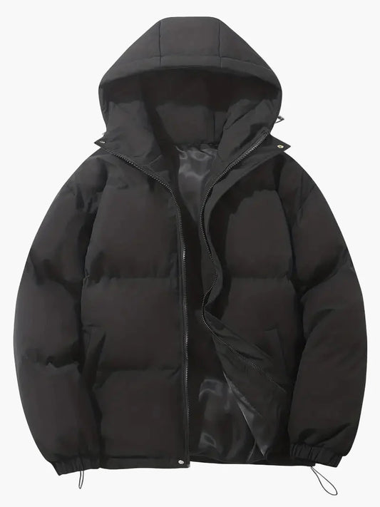 Men's puffer jacket with hood classic style for winter – Elegance and urban warmth