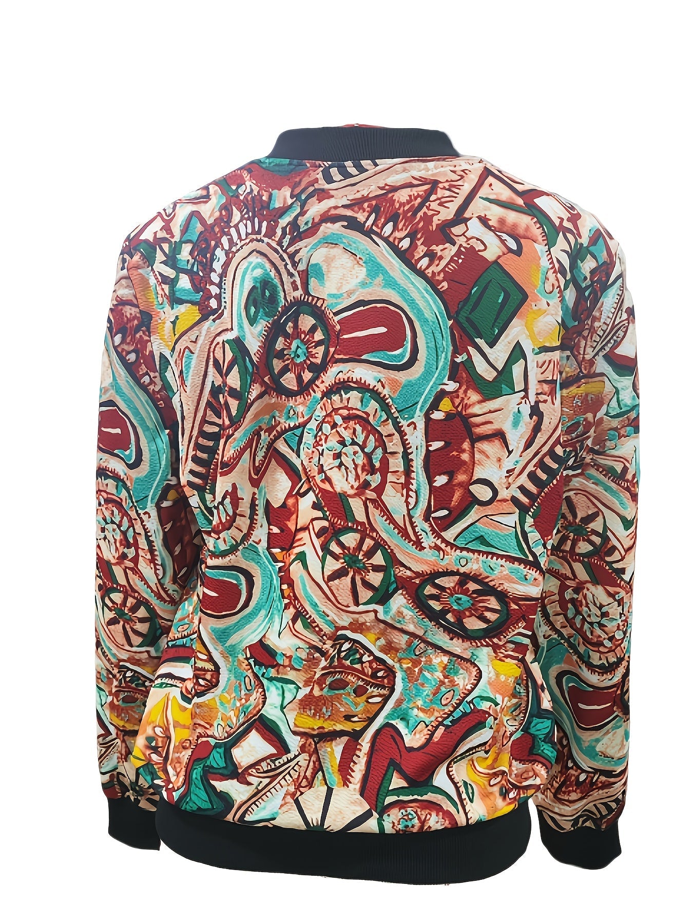 Lässige Damen-Bomberjacke mit grafischem Muster, Urlaubsstil