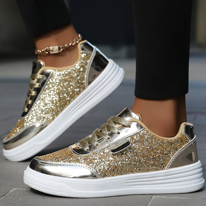 Women's Sneakers with Shiny Glitter for a Trendy and Urban Look