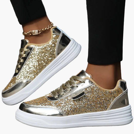 Baskets Femme Style Moderne à Paillettes Brillantes pour Look Tendance et Urbain