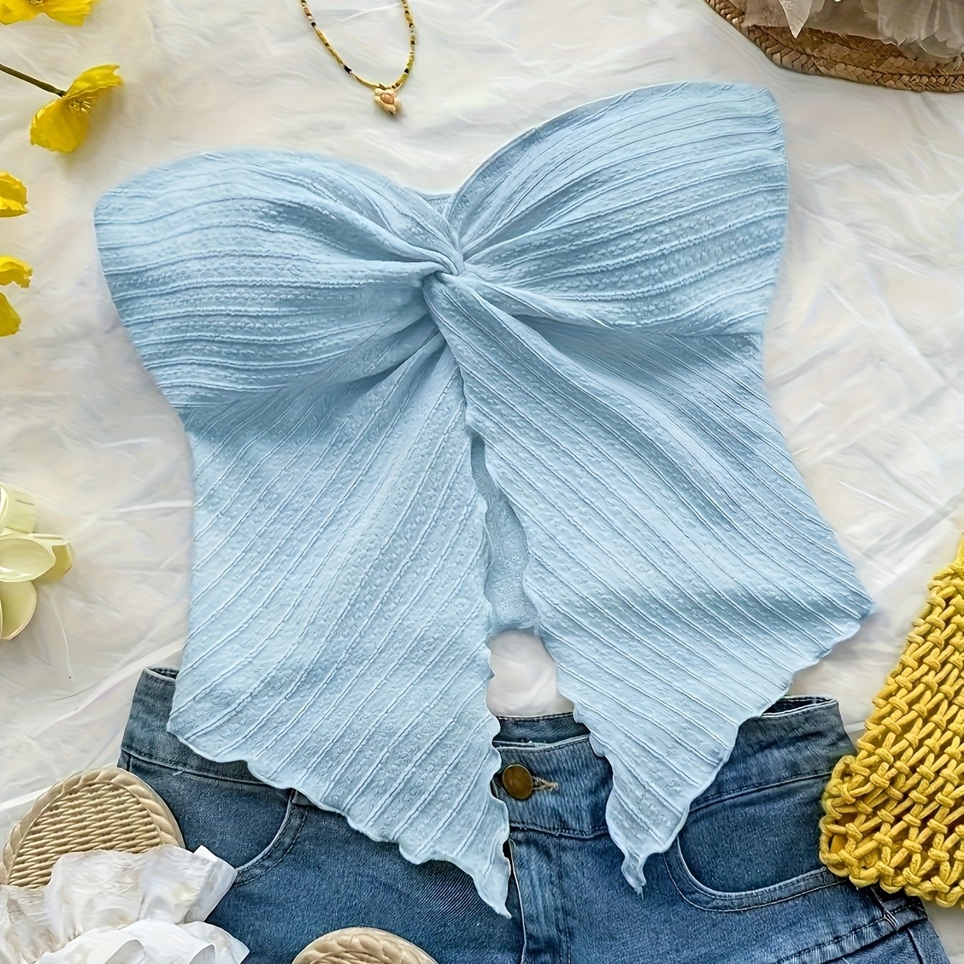 Top bustier damski w stylu eleganckiej muszki na lato, wieczór lub wakacje