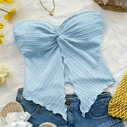 Top bustier damski w stylu eleganckiej muszki na lato, wieczór lub wakacje