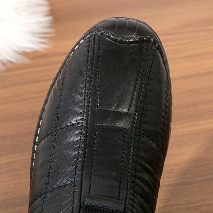 Chaussons Homme Doublés Chaussures Simples à Enfiler Hiver Noir