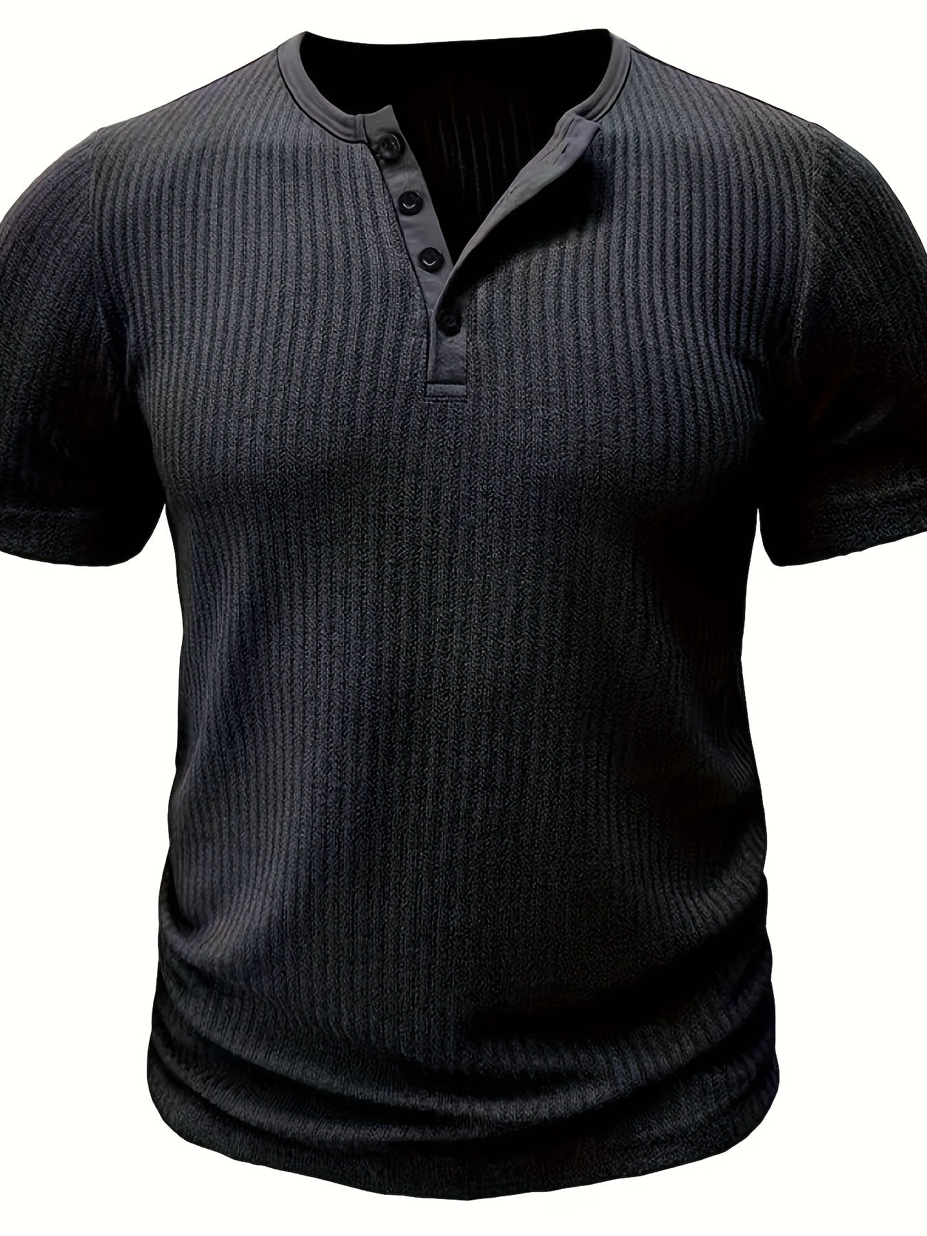 T-shirt henley à rayures décontracté pour homme – Idéal pour l'été et les loisirs