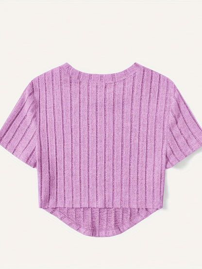 T-shirt Femme Style Décontracté à Manches Courtes Col Rond – Idéal pour l'Été et les Loisirs