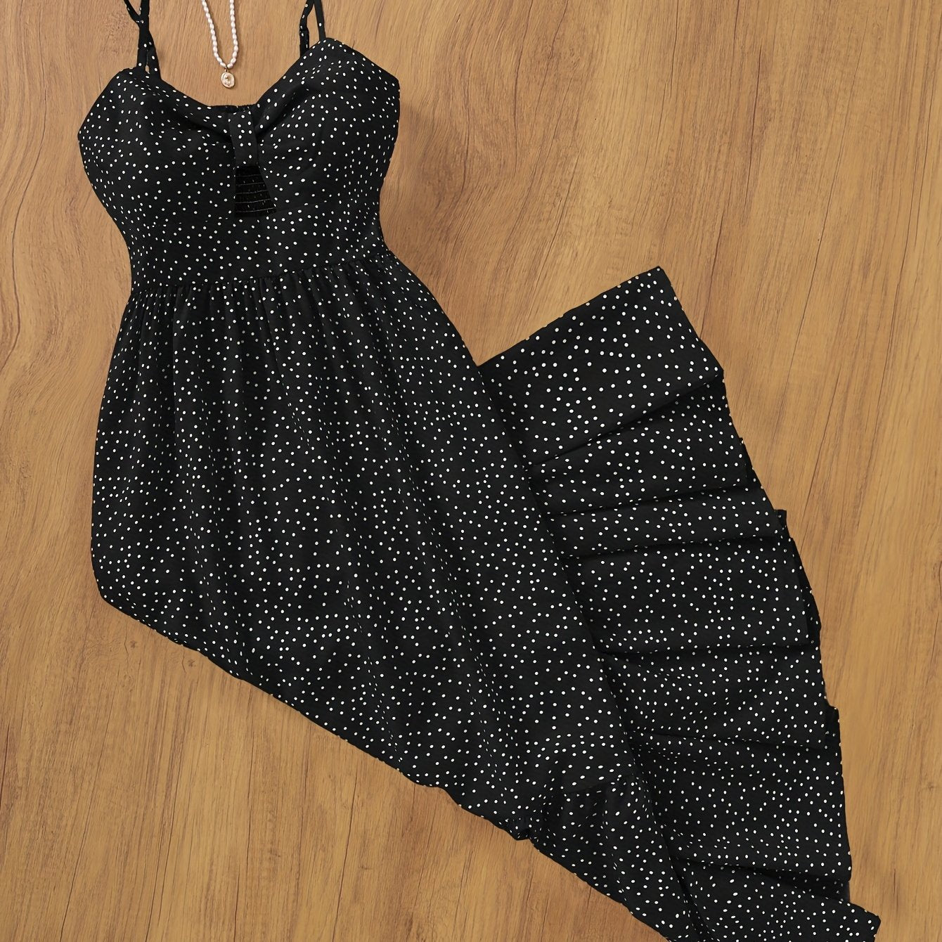 Vintage stijl lange jurk met stippen voor elegante en chique dames