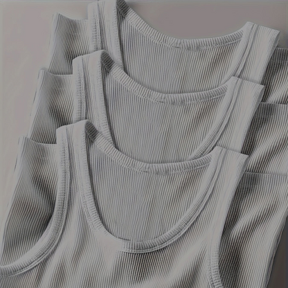 Débardeur côtelé homme style sport pour entraînement et superpositions quotidiennes
