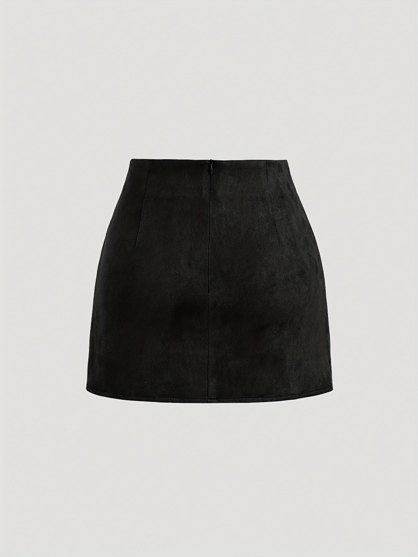 Mini-jupe plissée femme effet suédine marron foncé, camel et noir