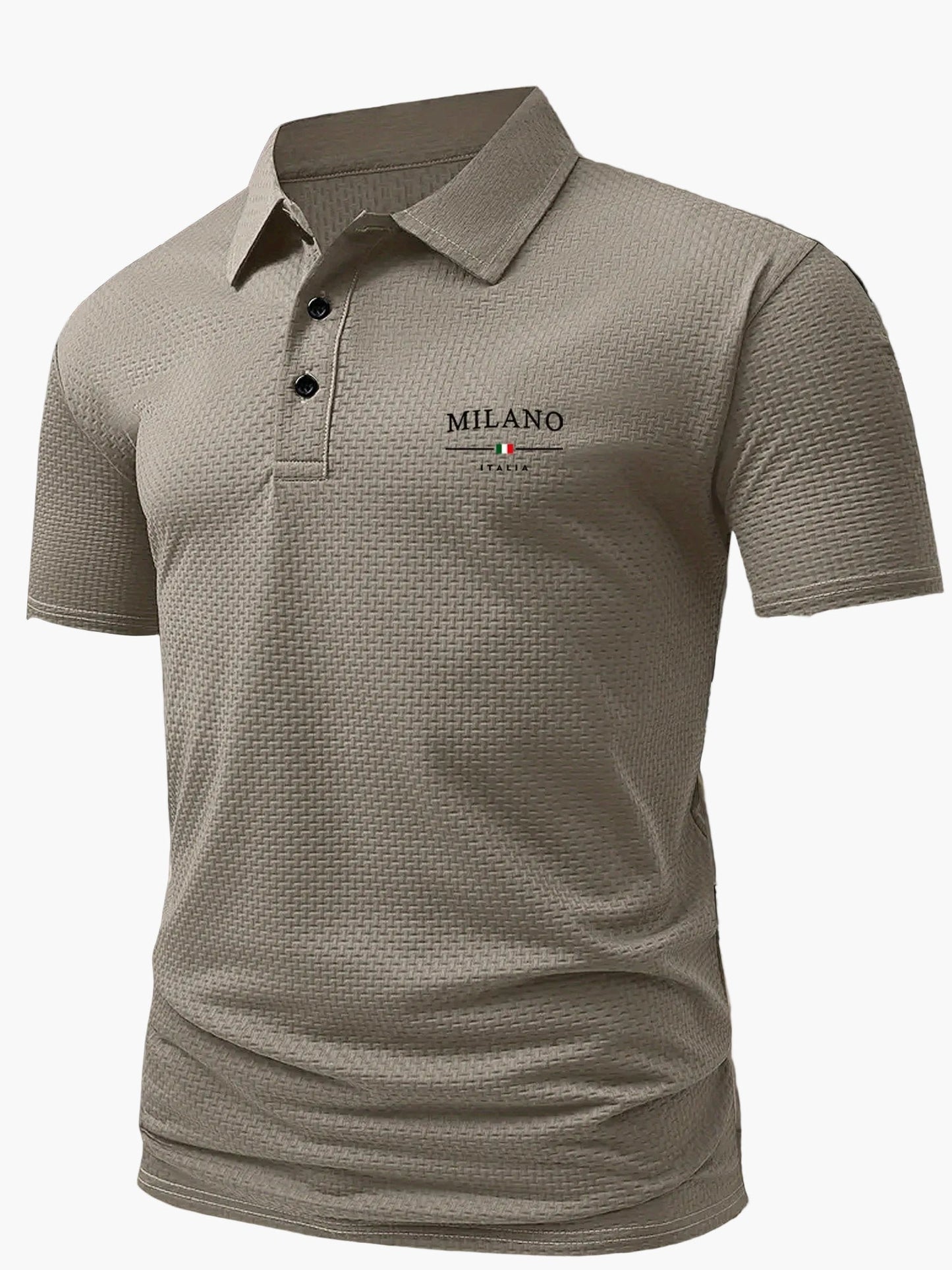 Elegantes Herren-Poloshirt im italienischen Stil mit geometrischem Muster für einen casual-chicen Look  