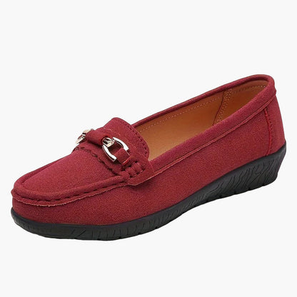 Casualowe mokasyny damskie w stylu slip-on z elegancką klamrą