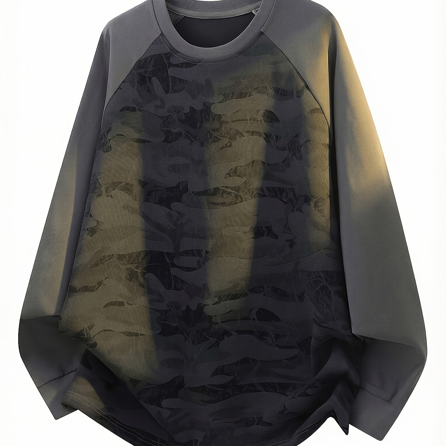 T-shirt à manches longues camouflage Raglan Vert Armée