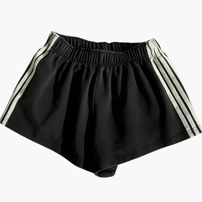 Shorts de sport femme à bandes latérales style décontracté pour running et loisirs