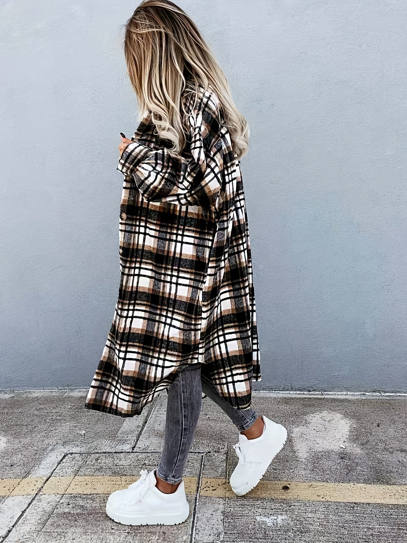 Chaqueta Camisa de Cuadros Estilo Casual para Mujer - Ideal para Media Temporada