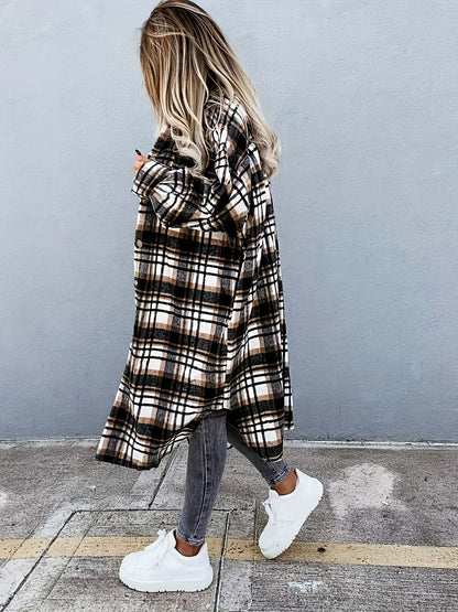 Chaqueta Camisa de Cuadros Estilo Casual para Mujer - Ideal para Media Temporada