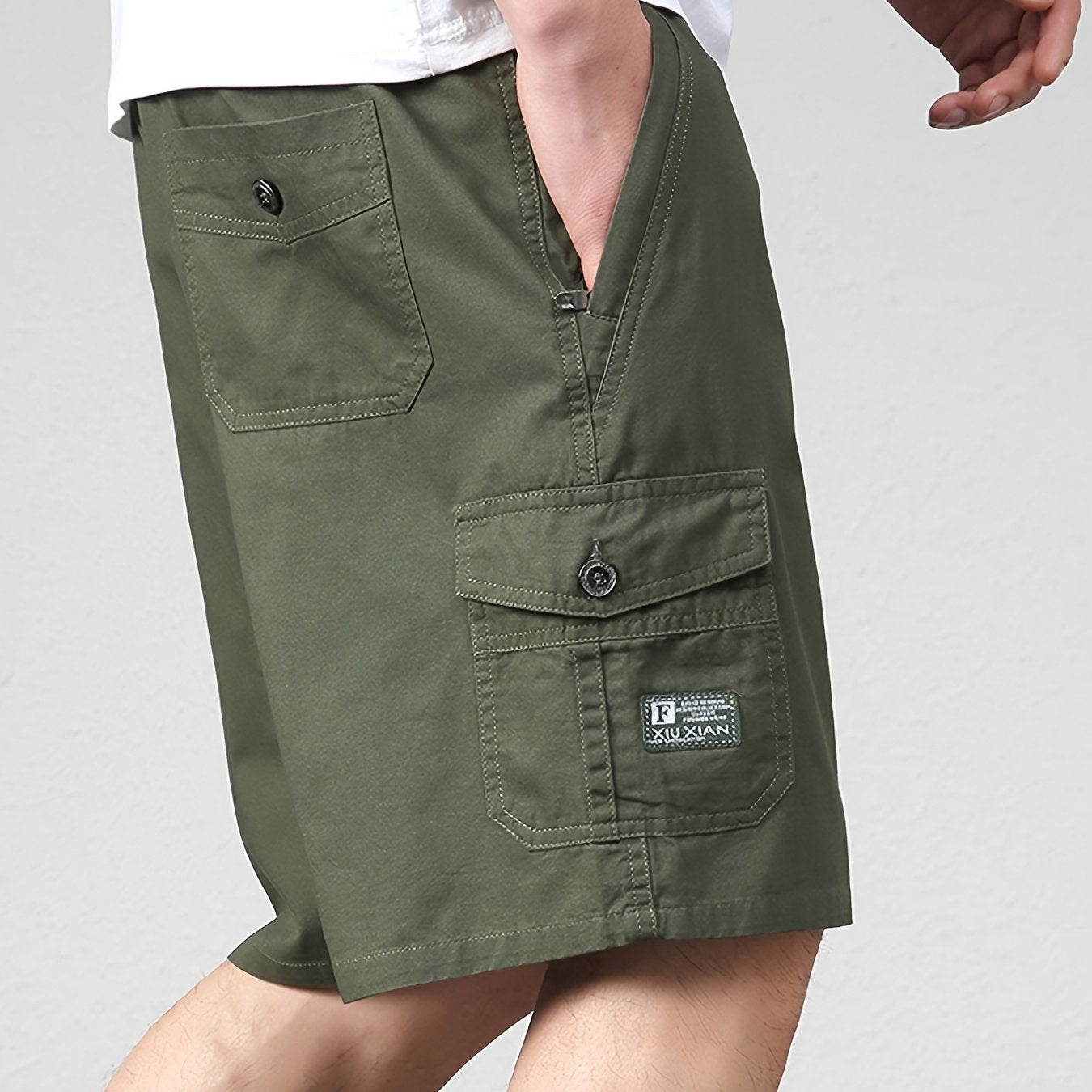 Pantaloni Cargo Corti Uomo Multi-tasche per Uso Quotidiano e Tempo Libero