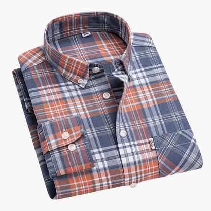 Chemise décontractée à carreaux pour homme, style week-end, manches longues, coupe régulière
