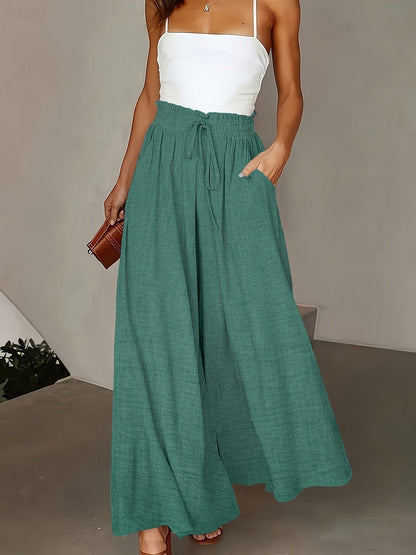 Pantalon large taille haute femme style élégant pour printemps et automne