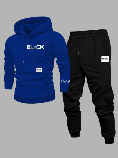 Ensemble Survêtement Homme Capuche et Pantalon Jogging Uni avec Cordon