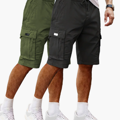 Shorts cargo casual da uomo 2 pezzi, stile urbano e versatile, ideali per il tempo libero e le attività all'aperto